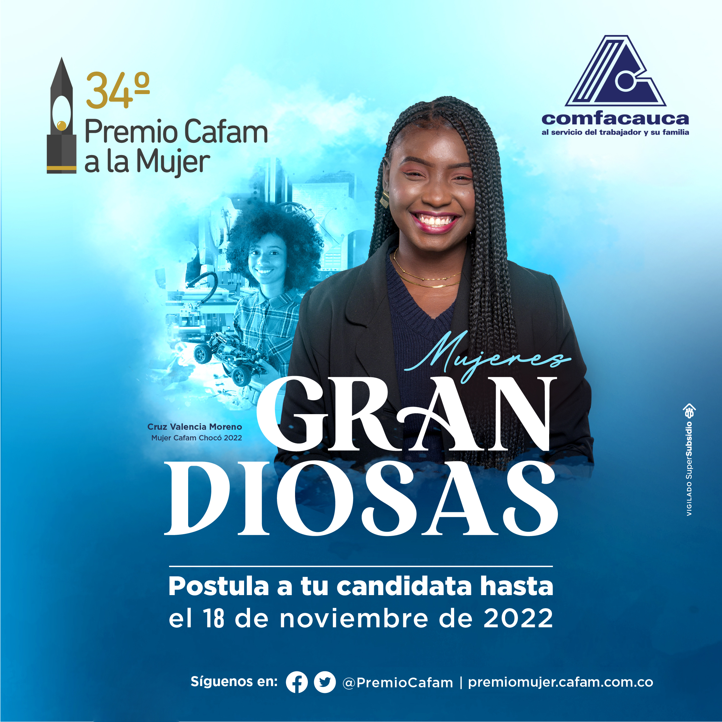 Comfacauca inicia convocatoria al premio Mujer Cauca 2022