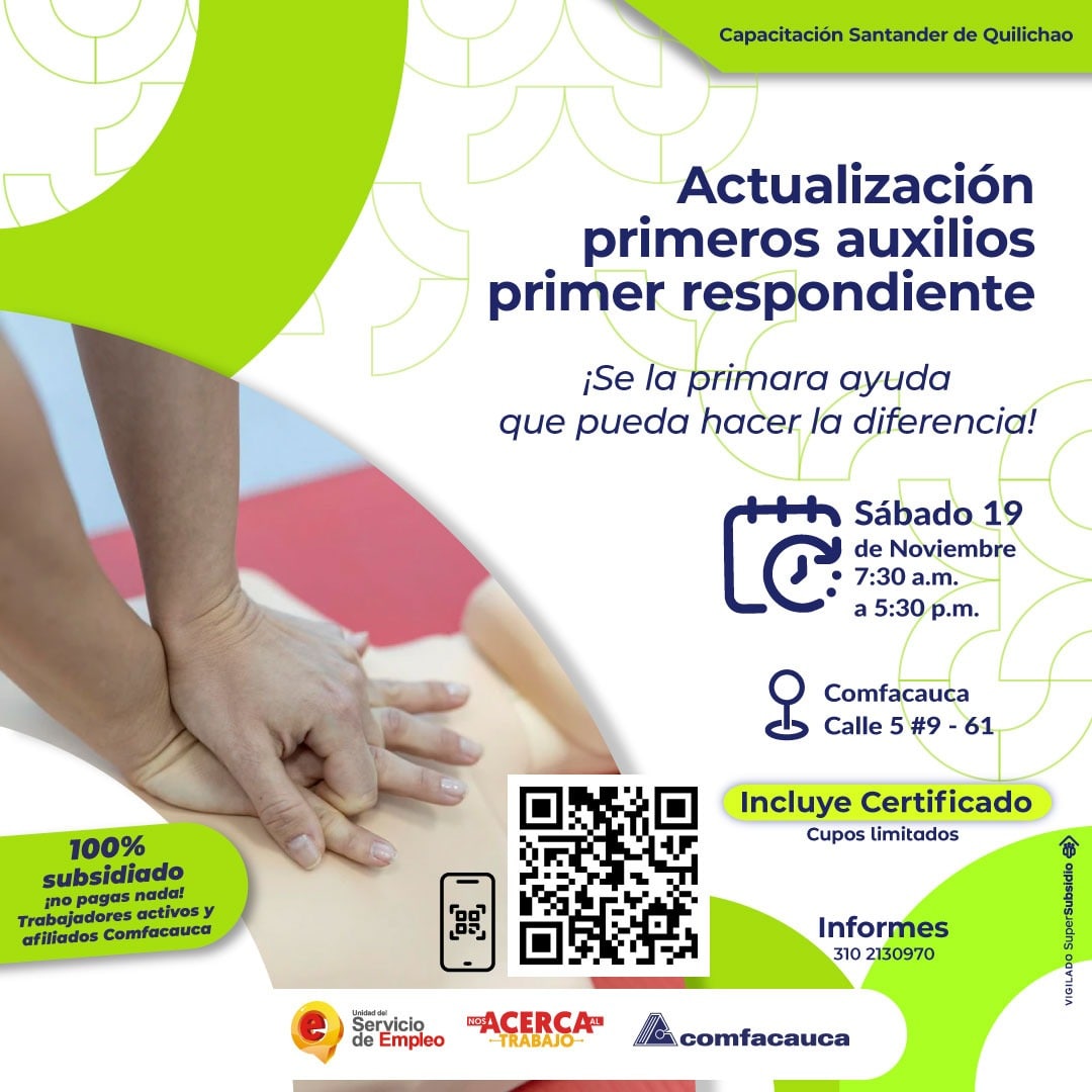 Actualización primeros auxilios primer respondiente » Comfacauca